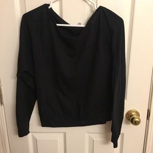 Slouchy black long sleeve top size small